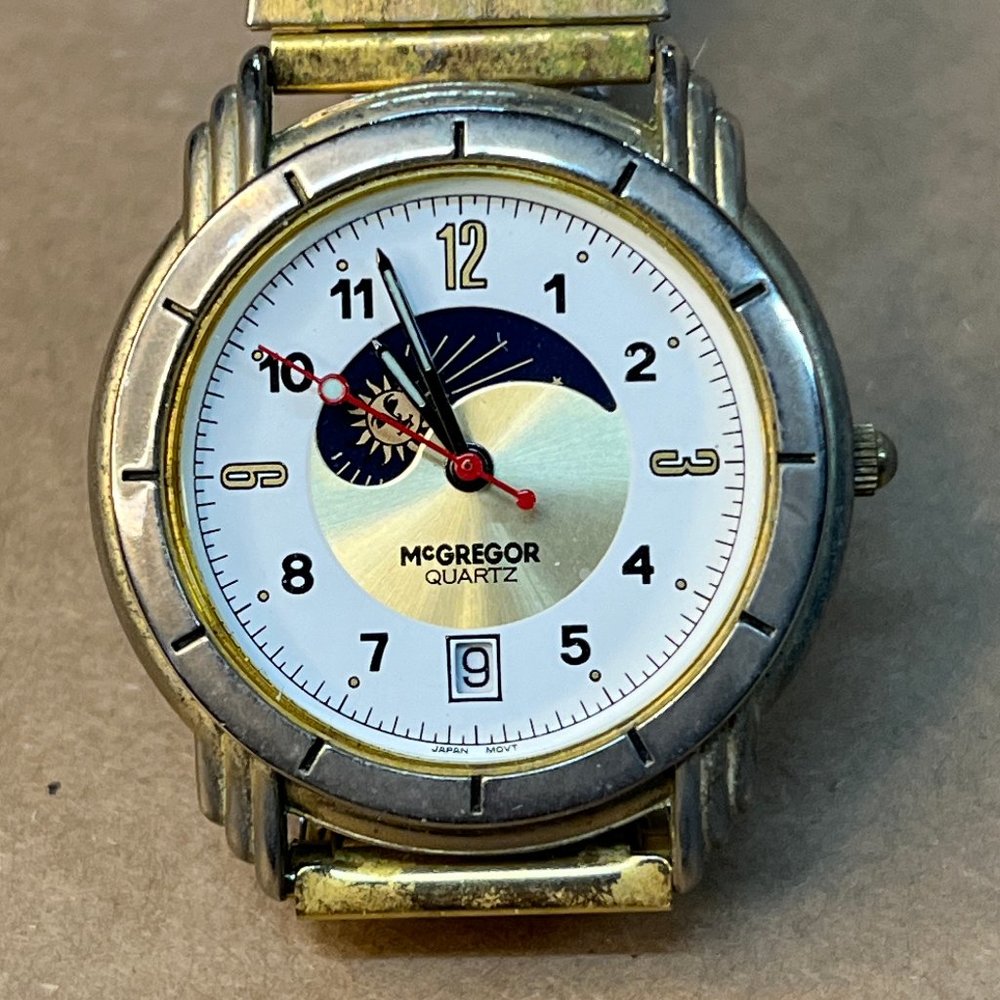 Mens Mcgregor Chronograph Watch with Moon Phase - New Battery
